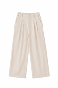 Tailored Linen Blend Pants – Natural Beige