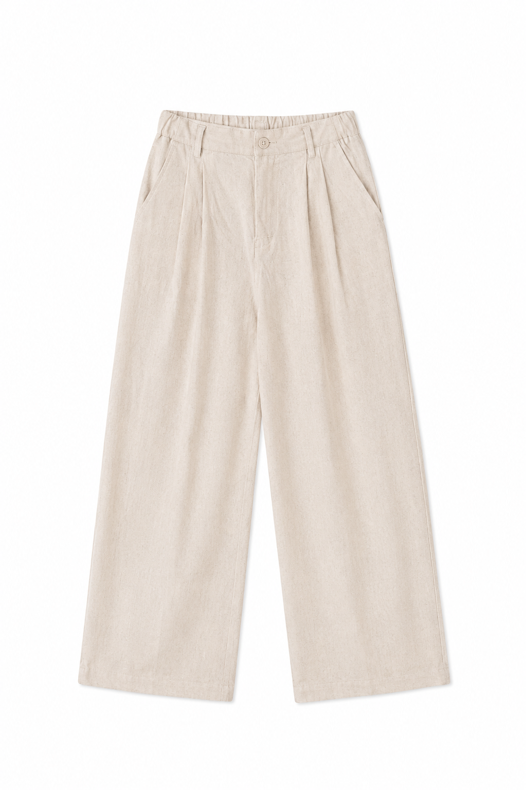 Tailored Linen Blend Pants – Natural Beige