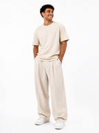 Tailored Linen Blend Pants – Natural Beige
