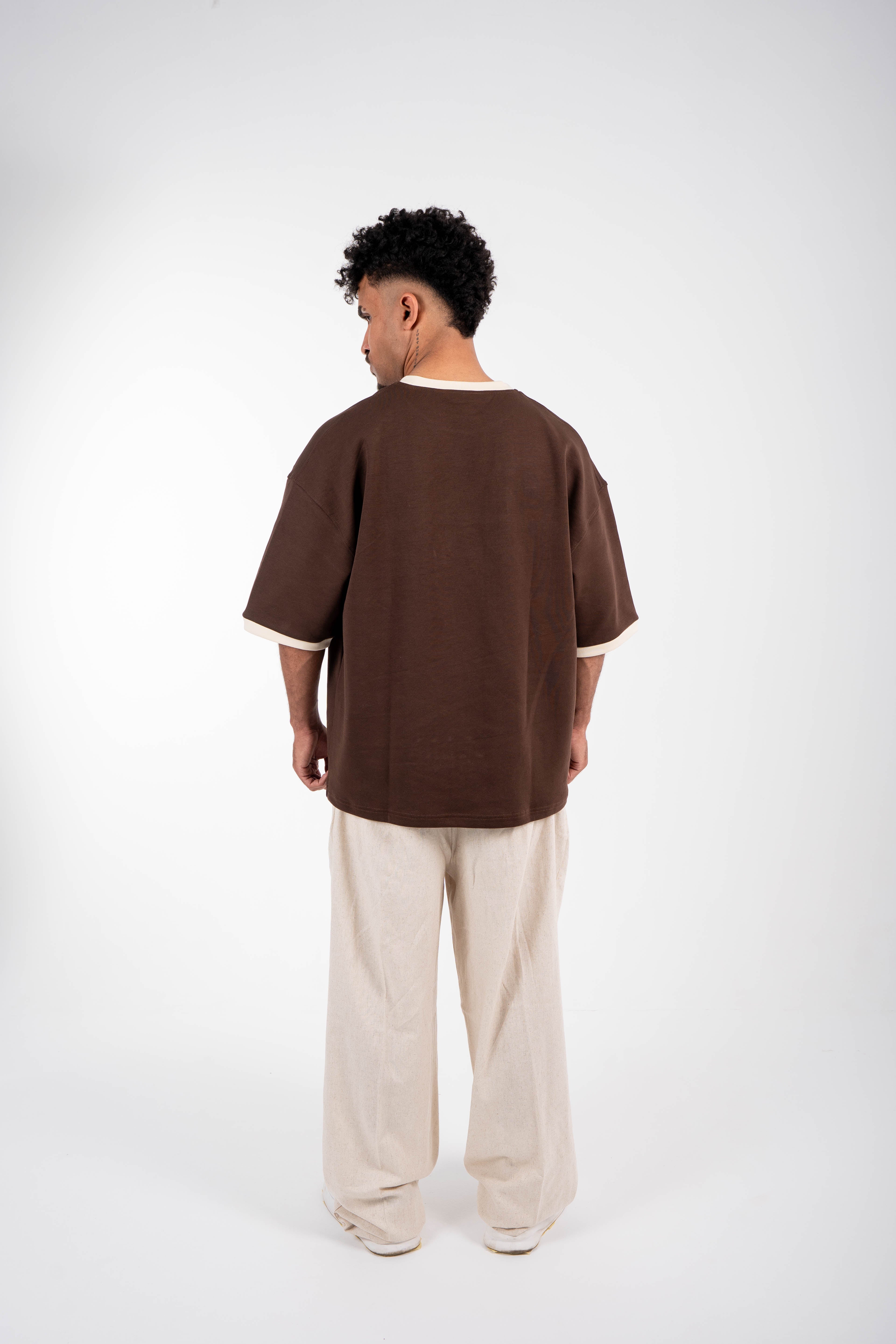 1987 Oversized T-Shirt – Brown & Cream