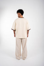 1987 Oversized T-Shirt – Cream &amp; Brown