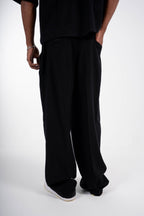 Tailored Linen Blend Pants – Black