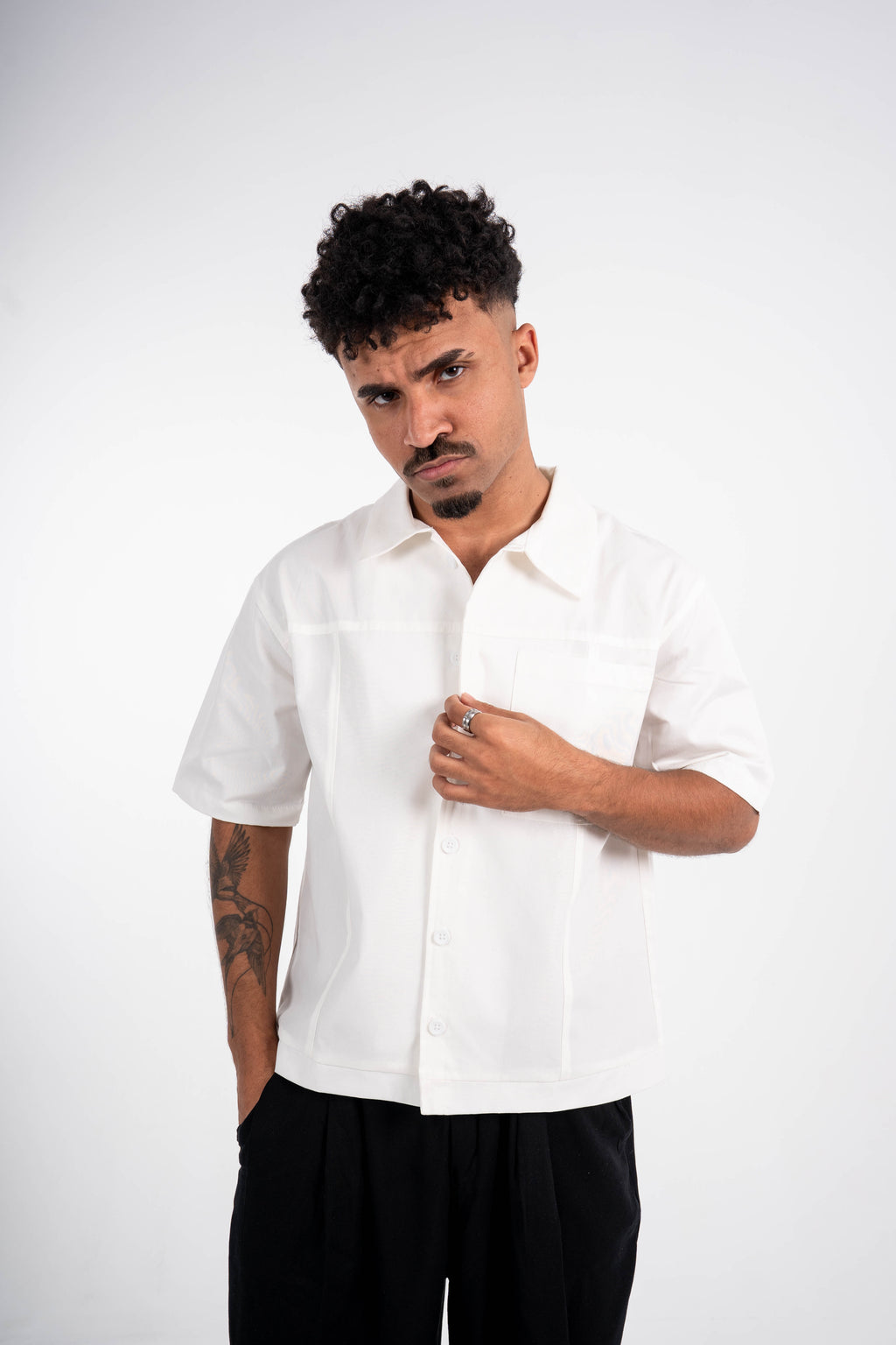 Box Fit Short Sleeve Shirt – White