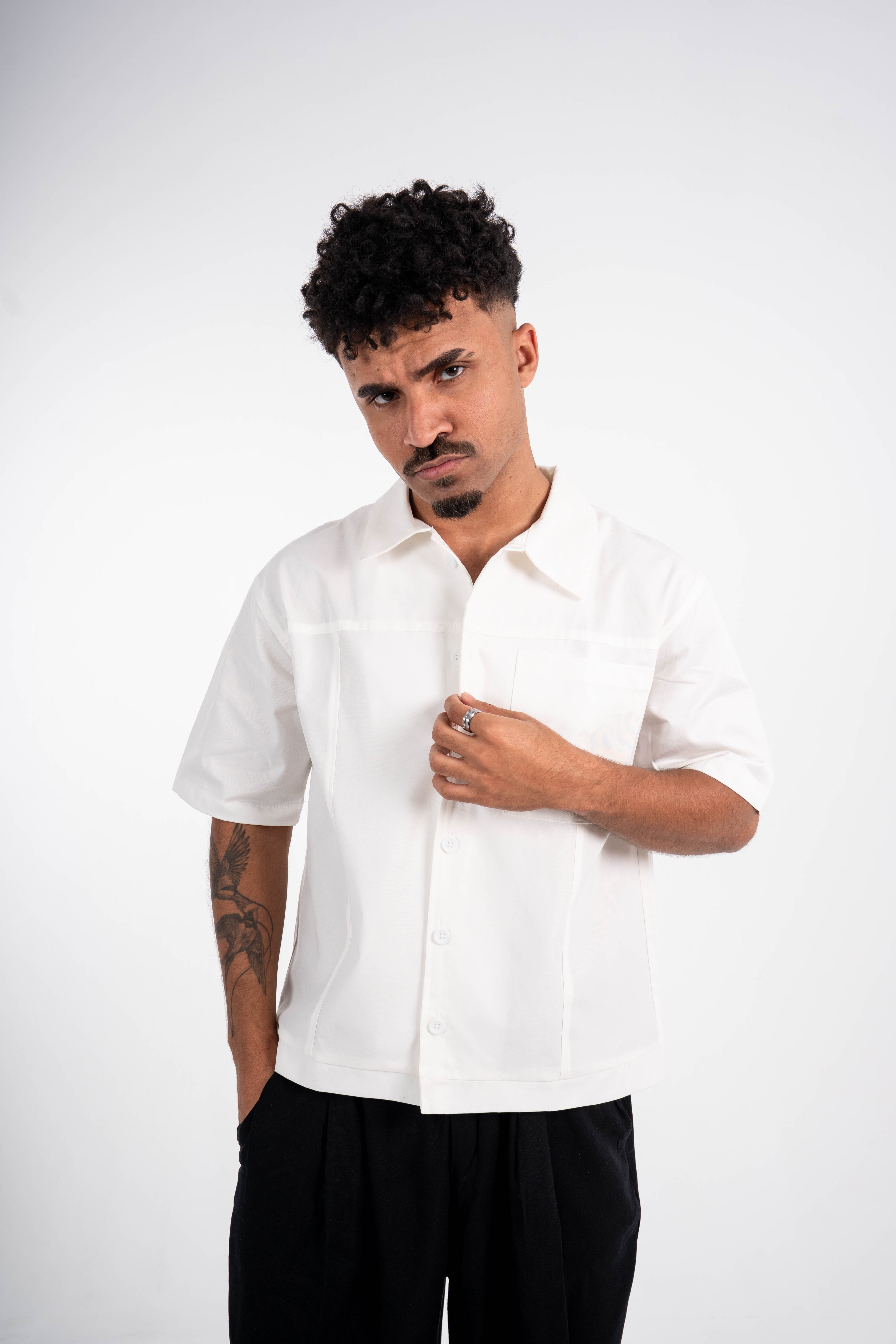 Box Fit Short Sleeve Shirt – White