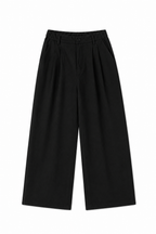 Tailored Linen Blend Pants Black